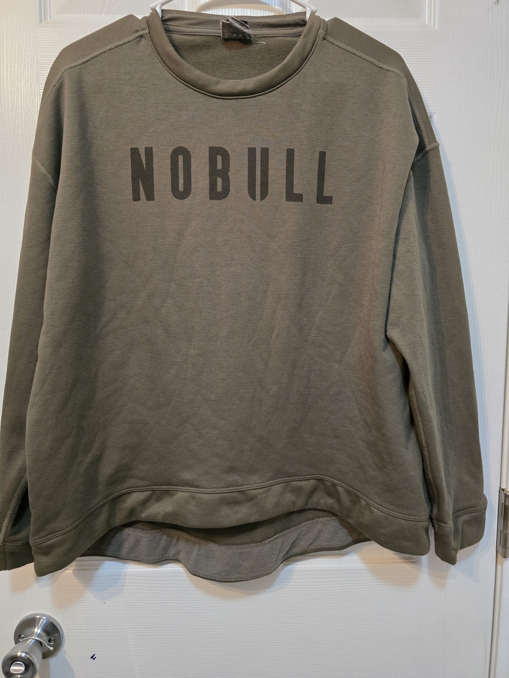 NOBULL Womens Legacy Crew Sweatshirt Size Large Army Green